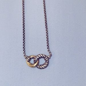 Belmont curb link necklace in sterling silver with 18k yellow gold